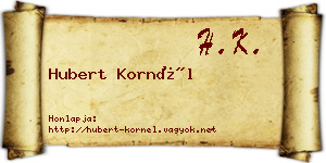 Hubert Kornél névjegykártya