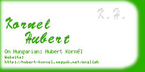 kornel hubert business card